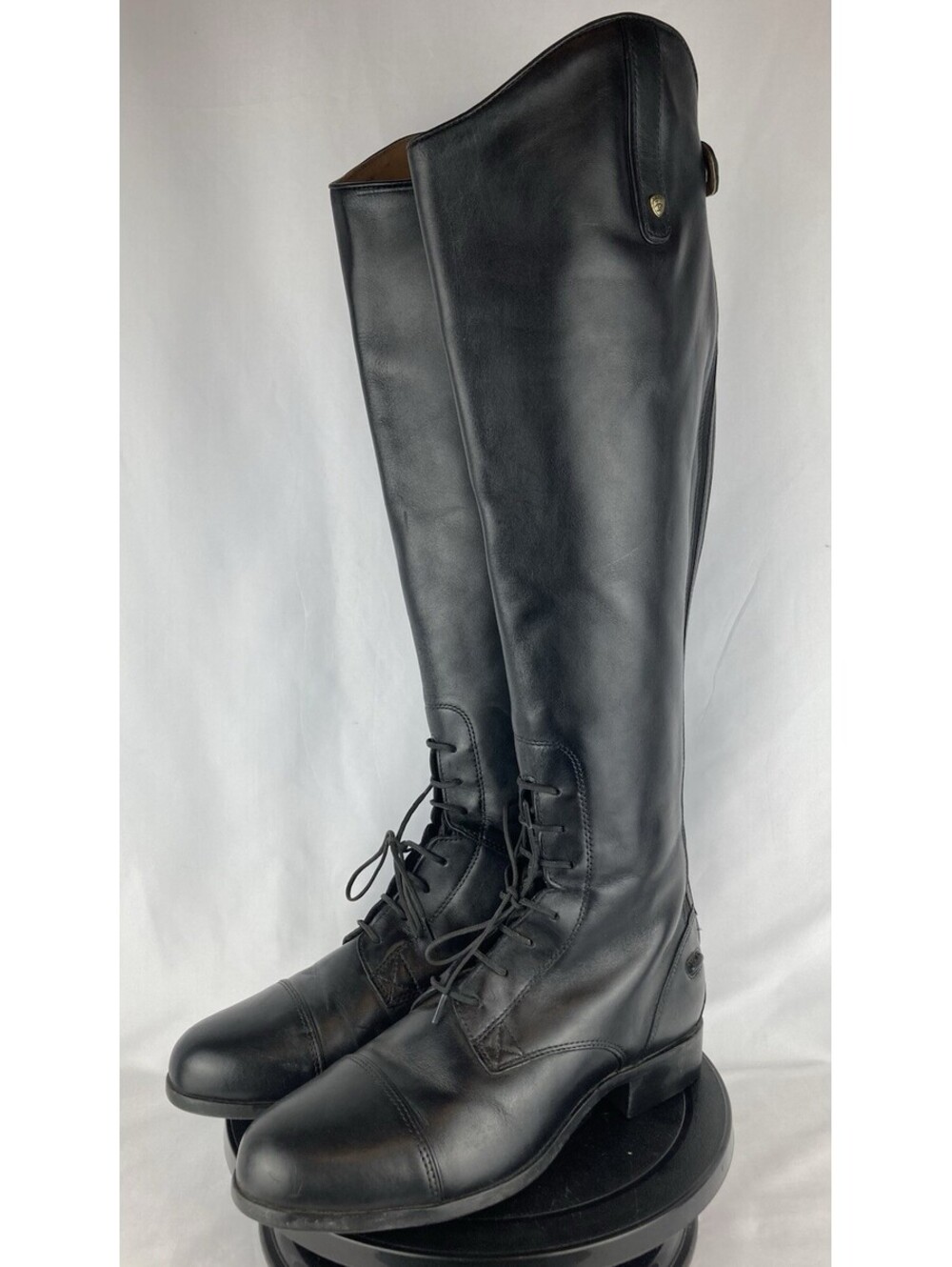 Women’s 9 Ariat Heritage Contour 10010174 Black Leather Riding Boots Wide Med